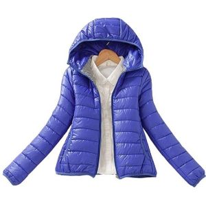 Warme Winter Parka Jas Dames Slim Korte Jas  Maat:L(Blauw)