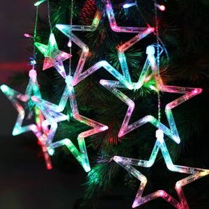 8-mode kleurrijke 10 sterren stijl licht kerst decoratieve ijspegels Strip licht  EU Plug