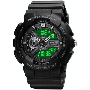 SKMEI 1688 LED Dual Time Digital Display + Pointer Luminous Sports Electronic Watch (Black)