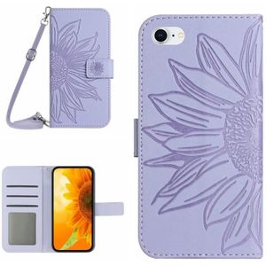 Voor iPhone 7/8 Skin Feel Sun Flower Pattern Flip lederen telefoonhoes