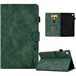 Voor Samsung Galaxy Tab A 10.1 2019 T510 Relif Smile Flip Tablet Leather Case (Groen)