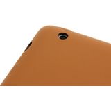 4-vouwen slanke Smart Cover lederen draagtas met houder & slaap / Wake-up functie voor iPad 4 / nieuwe iPad (iPad 3) / iPad 2(Brown)