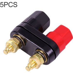 5 stuks auto dubbele terminals rood zwart zeshoek connector versterker Terminal Speaker Plug aansluiting