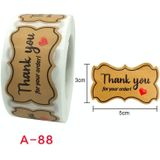 Dank u Sticker Seal Sticker Gift Decoratie Label  Grootte: 3x5cm (A-88)