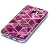 Voor Galaxy S7 edge Plating Marble Pattern Soft TPU Protective Case(Purple)