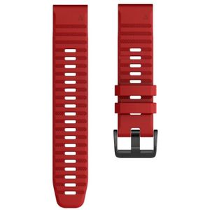 Voor Garmin fenix 6X 26mm Smart Watch Quick release Silicon polsband horlogeband (rood)