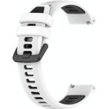 Voor SUUNTO 9 Peak Pro 22 mm sport tweekleurige siliconen horlogeband (wit + zwart)