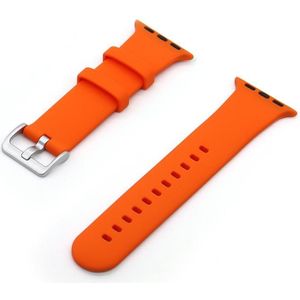 Zilveren gesp siliconen vervanging riem horlogeband voor Apple Watch Series 6 & SE & 5 & 4 44mm / 3 & 2 & 1 42mm
