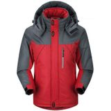 Mannen Winter Dikke Fleece Waterdichte Outwear Downjackets Jassen  Maat: XXL(Rood)