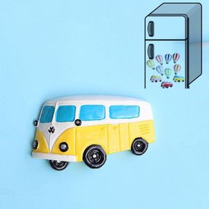 10 PCS Hars Cartoon DIY Creatieve Koelkast Sticker Decoratie (Gele Bus)