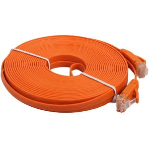 10m CAT6 ultra-dunne platte Ethernet LAN netwerkkabel  Patch leiden RJ45 (oranje)