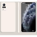 Voor vivo S9 Solid Color Imitatie Vloeistof Siliconen Rechte rand Dropproof Volledige dekking Beschermhoes