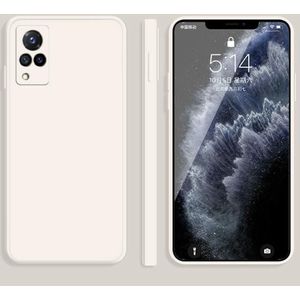 Voor vivo S9 Solid Color Imitatie Vloeistof Siliconen Rechte rand Dropproof Volledige dekking Beschermhoes