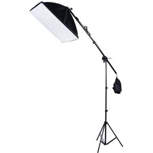 50x70cm enkele licht softbox + 200 cm heigh fotografie verlichting tripod mount stand + arm jib crossbar bracket studio flash light set