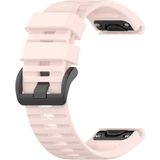 Voor Garmin Fenix 6X 26mm Quick Release Officile Texture Polsband Watchband met plastic knop (lichtroze)