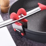 5 PCS Stainless Steel Plastic Pan Edge Clamp Anti-Scald Rubber Bracket Kitchen Gadgets(Zwart)