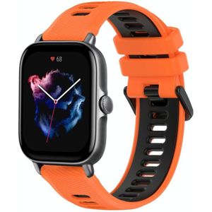 Voor Amazfit GTS 3 20 mm sport tweekleurige siliconen horlogeband (oranje + zwart)