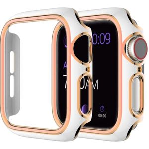 Two-Color Electroplating PC Watch Case voor Apple Watch Series 6 & SE & 5 & 4 40 MM (White Rose Gold)