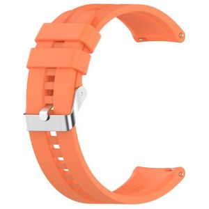 Voor TicWatch Pro 3 Siliconen vervangende band horlogeband met zilveren stalen gesp (Vibrant Orange)