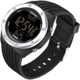 Sanda 6093 Waterdichte lichtgevende elektronische digitale horloge (zwart zilver)