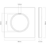 86mm ronde LED-paneel voor gehard glas  grijs rond glas  stijl: n open dubbele bediening