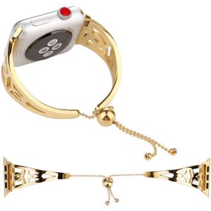Dubbele C-vormige armband roestvrijstalen horlogeband voor Apple Watch serie 3 & 2 & 1 38mm (goud)