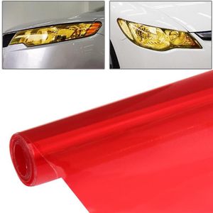 Beschermende decoratie auto licht membraan/lamp sticker  grootte: 100cm (L) x 40cm (W (rood)