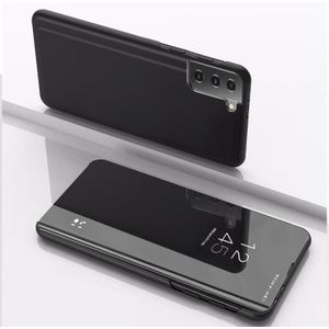 Voor Samsung Galaxy S30 Plus Vergulde spiegel horizontale flip lederen hoes met houder (zwart)