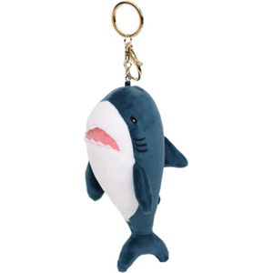 Schattige korte pluche cartoon Shark pop sleutelhanger (goud)