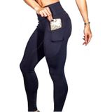 Yoga broek met zakken vrouwen Sport Leggings Jogging Workout Workout Hardlopen Leggings Stretch Hoge Elastische Gym Panty's Vrouwen Legging L (Zwart)