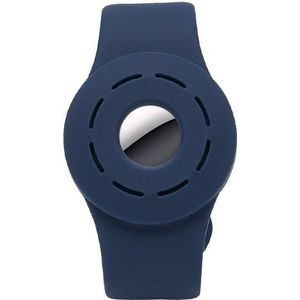 Anti-Scratch Schokbestendig Siliconen Armband Band Beschermkap voor Airtag (Dark Blue)