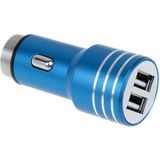 KX-C001 2 USB-poorten 5V 4.2A auto-oplader met hamer veiligheidsfunctie  voor iPhone  iPad  Galaxy  Huawei  Xiaomi  LG  HTC  andere slimme telefoons en tabletten (donkerblauw)