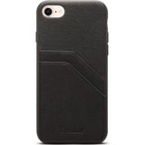 For iPhone 7 / 8 Denior V1 Luxury Car Cowhide Leather Protective Case with Double Card Slots(Black)