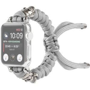 Skull Umbrella Cord Gevlochten horlogebandje voor Apple Watch Series 6 & SE & 5 & 4 44mm / 3 & 2 & 1 42mm(Grijs)