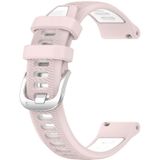 Voor Amazfit GTS 2 Mini 22 mm kruistextuur twee kleuren siliconen stalen gesp horlogeband (roze + wit)