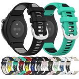 Voor Amazfit GTS 2 Mini 22 mm kruistextuur twee kleuren siliconen stalen gesp horlogeband (roze + wit)