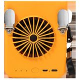 W920 hangende taille hangende nek kleine ventilator outdoor draagbare usb opladen turbine cyclus ventilator (oranje)