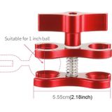 PULUZ Dual Ball Clamp open hole duik camera beugel CNC aluminium voorjaar zaklamp klem voor duiken onderwater fotografie systeem (rood)