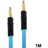 Noodle stijl 3.5mm Jack-kabel van de oortelefoon voor iPhone 5 / iPhone 4 & 4S / 3 g / 3G / iPad 4 / iPad mini / mini 2 Retina / New iPad / iPad 2 / iTouch / MP3  lengte: 1m(Blue)