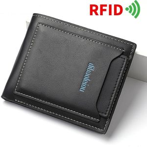 DEABOLAR RFID anti-diefstal mannen portemonnee retro multifunctionele kaarthouder portemonnee