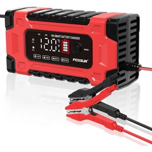 FOXSUR 12V / 24V / 10A auto- / motoraccu Smart Repair loodzuuracculader  stekkertype: US-stekker