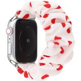 Voor Apple Watch Series 5 & 4 40mm / 3 & 2 & 1 38mm Doek + Roestvrijstalen haarring horlogeband (Rode vlek)