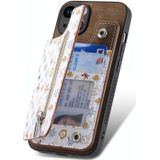 Voor iPhone 7 / 8 / SE 2022 Retro geschilderde rits portemonnee achterkant telefoonhoes