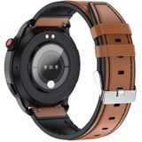 T52 1 39 inch IP67 waterdichte lederen band smartwatch ondersteunt Bluetooth-oproep / bloedzuurstof / lichaamstemperatuurbewaking