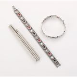 Mannen afneembare Titanium staal magnetische therapie armband sieraden (zilver)