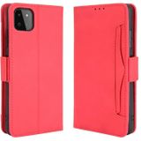 Voor Samsung Galaxy A22 5G skin feel kalf patroon horizontale flip lederen geval met houder en kaart slots & foto frame (rood)