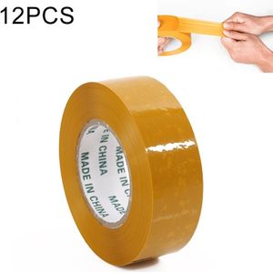 12 stuks 48mm breedte 15mm dikte pakket afdichting verpakking tape Roll sticker (geel)