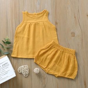 Kinderen multicolor vest + grote PP shorts tweedelig pak (kleur: geel grootte: 80)