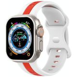 Tweekleurige siliconen horlogeband met vlindergesp voor Apple Watch Ultra 49 mm (wit + rood)