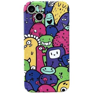 Voor iPhone 14 Plus Precise Hole Glossy PC Phone Case(Color Monster)
